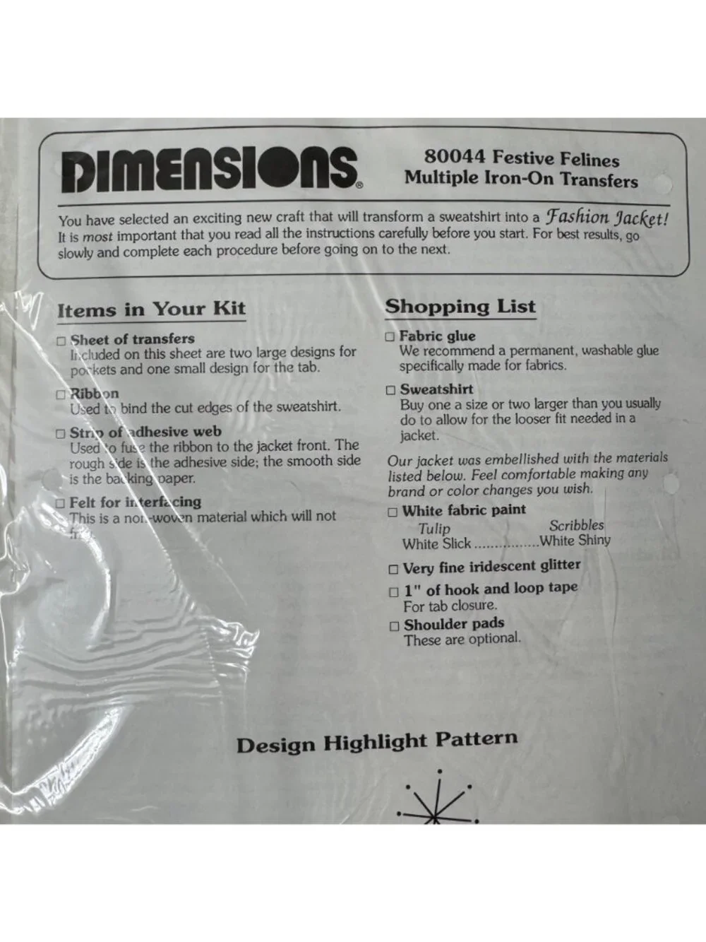 Dimensions Festive Felines Iron-On Transfer Kit Holiday Fashion 1992 Cats Kitten - Picture 5 of 8